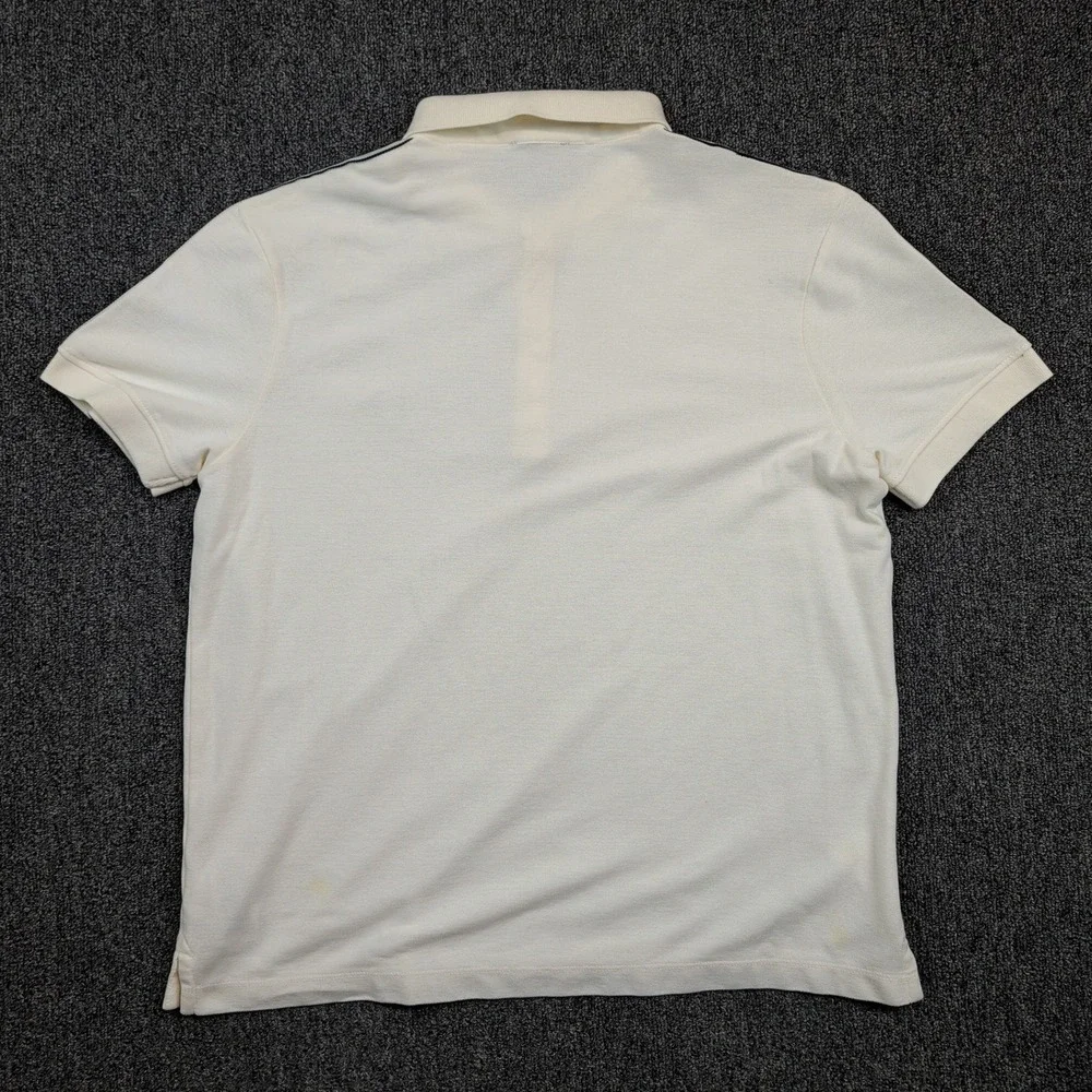 True Religion Y2K Damask Polo Shirt L Off White Horseshoe Tape Streetwear Mens